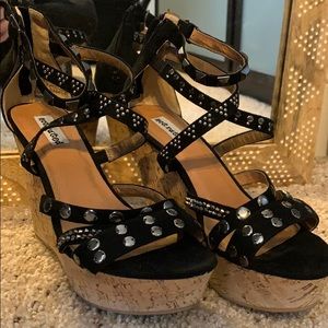 Cork Platform Wedge with Beads and studs, 7.5W